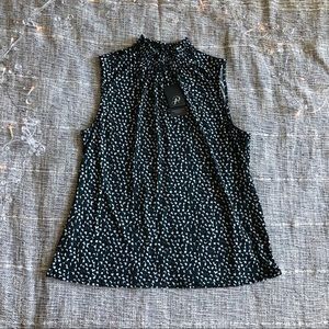 “Adrianna Papell” Leopard Mock Neck Sleeveless Top